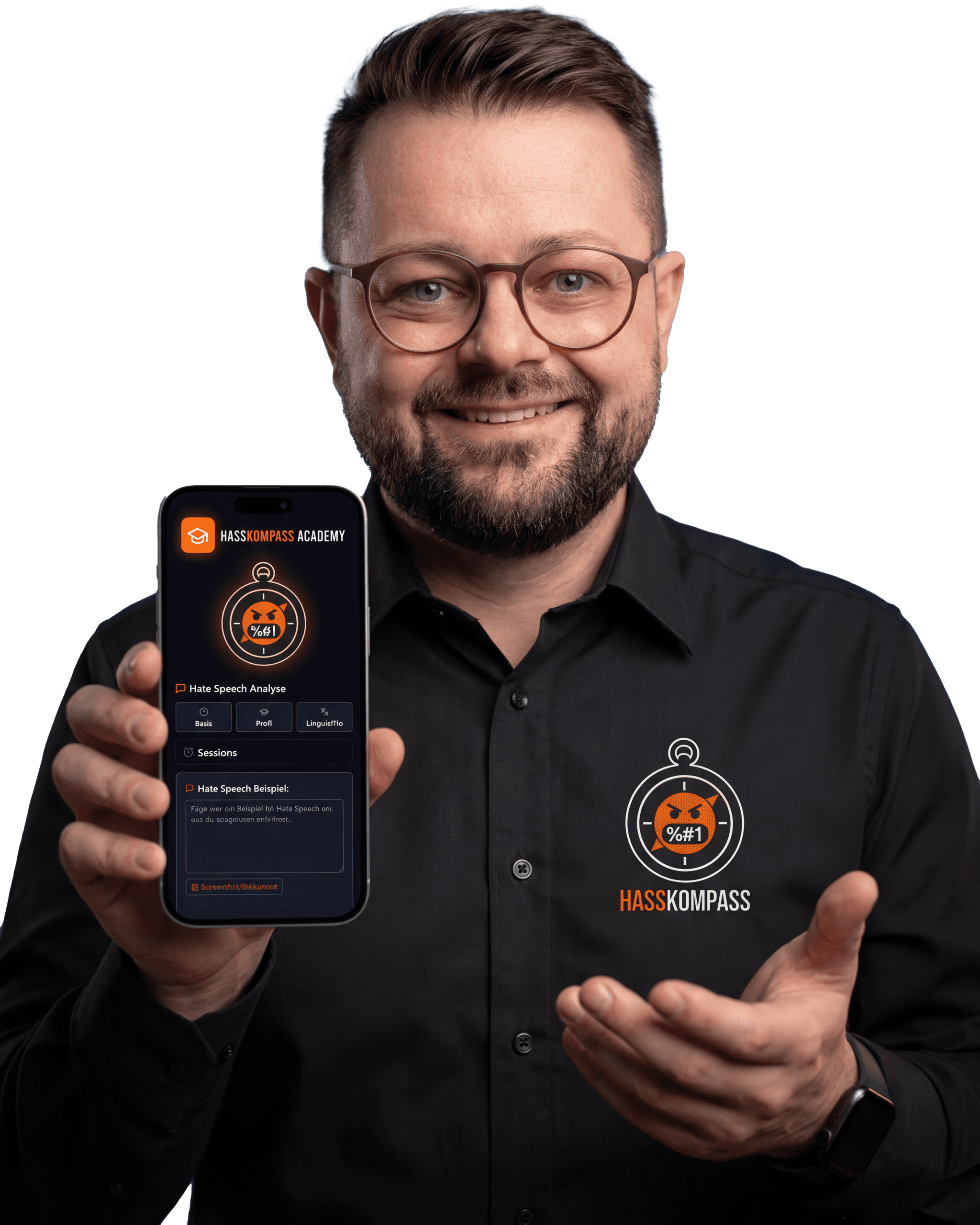 Sebastian Zollner — Counter-Speech-Forscher zeigt die Hasskompass-App gegen Hassrede und Cybermobbing