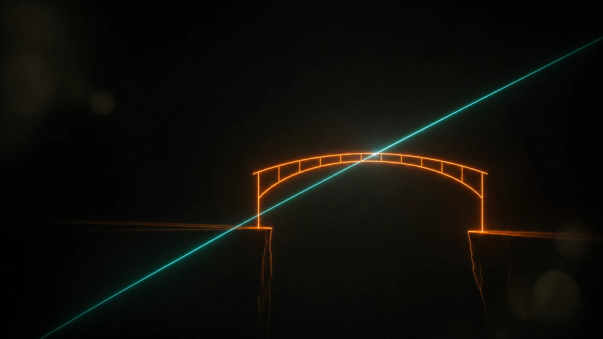 Zwei Hände, die eine zerbrechliche Brücke aus Licht halten — visuelle Metapher für empathische Counter-Speech.